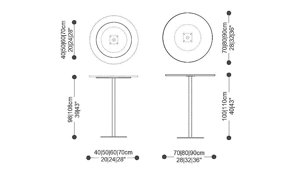 Image of the main dimensions of the product